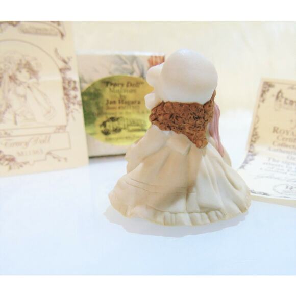 NEW Jan Hagara TRACY DOLL Miniature Porcelain FIGURINE White Dress & Hat In BOX - Picture 2 of 6